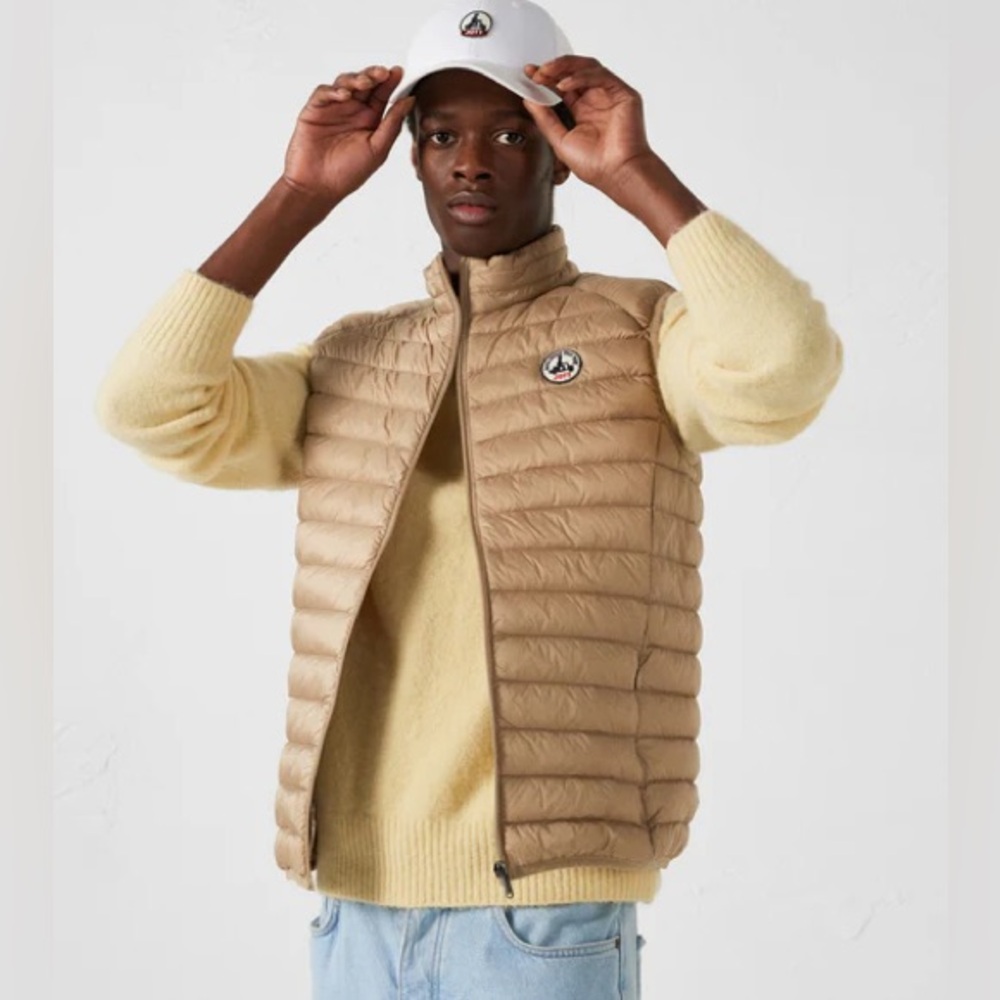 JOTT Men's Puffer Down Sleeveless Vest Jacket Beige Size XL